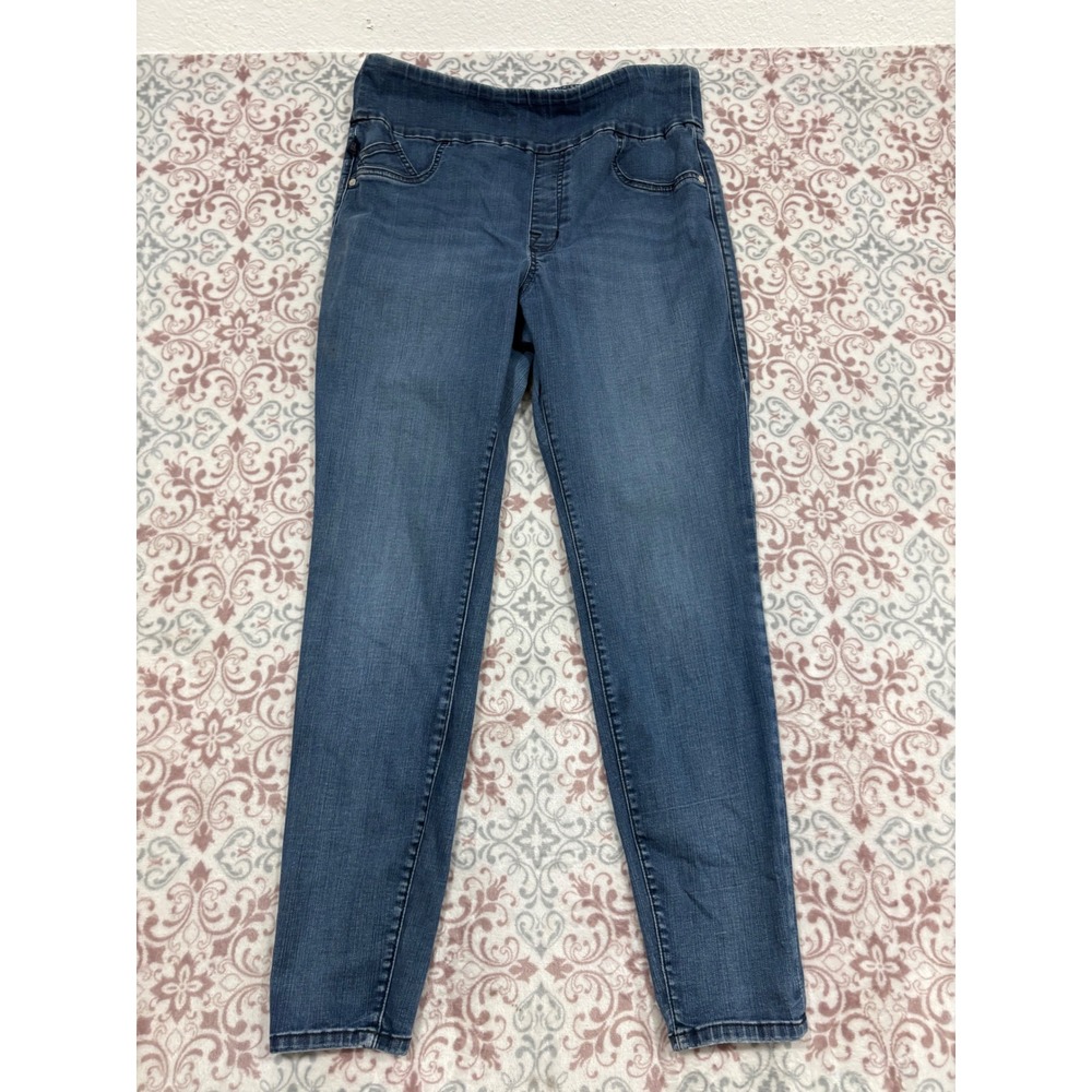 Rock & Republic Denim Rx Slimming Curve X Pull On Skinny Jeans Medium Wash 8S